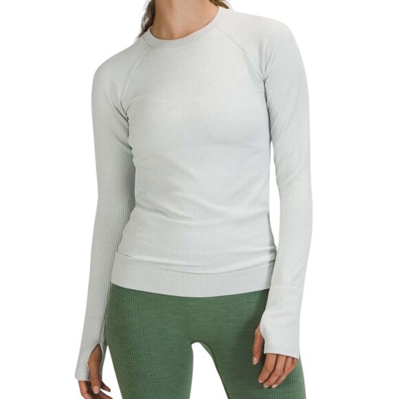 Lululemon Rest Less Pullover Texture Grid Vapor White Size 14 - Picture 1 of 5